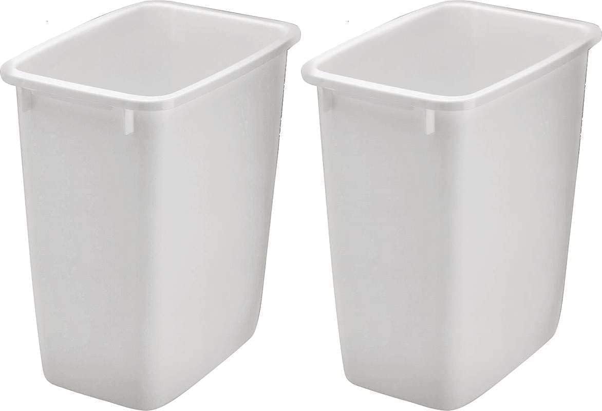 Rubbermaid 2806TP-WHT 36QT Open Wastebasket, White (Pack of 2)