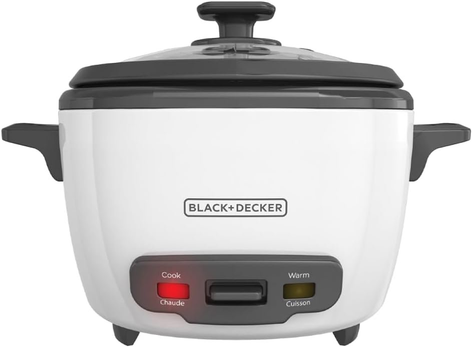 BLACK+DECKER 16-Cup Rice Cooker, RC516, 8-Cup Uncooked Rice, Steaming Basket, Removable Non-Stick Bowl, One Touch | Makes up to 16 cups cooked rice with automatic keep warm, steamer basket and removable nonstick bowl.
