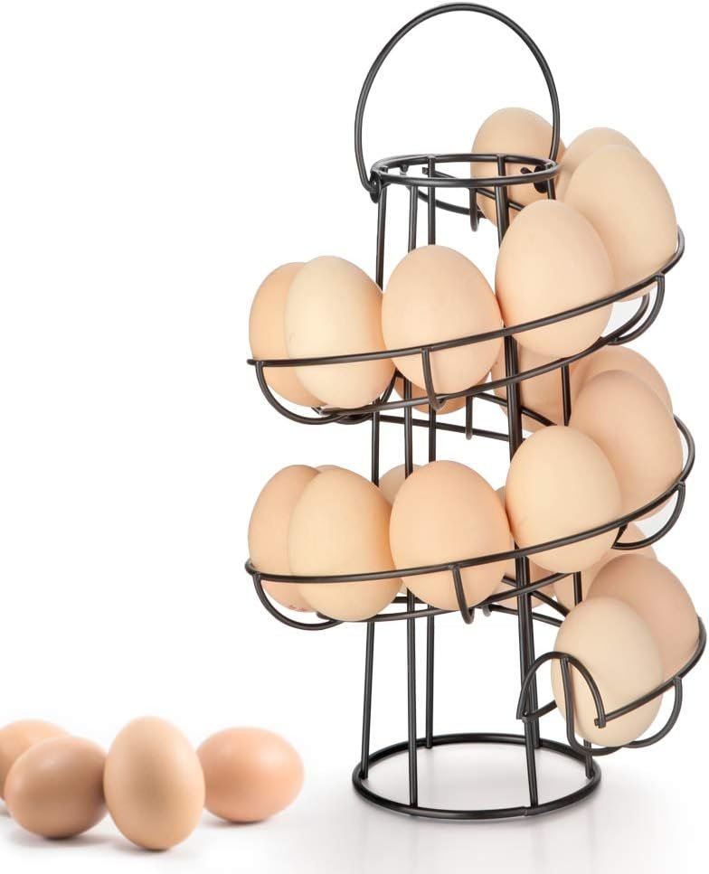 Spiral Egg Skelter Dispenser Rack, Black