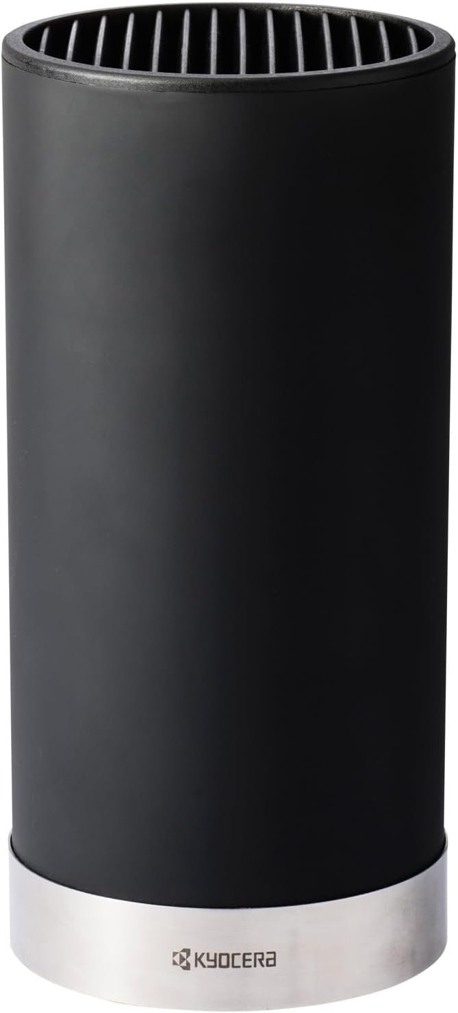 KYOCERA Universal Knife Block – Compact Round Storage for Ceramic Knives | KYOCERA Universal Knife Block: Compact, Round Storage for 6-8 Ceramic Knives, Removable Slotted Top, Dishwasher-Safe Design