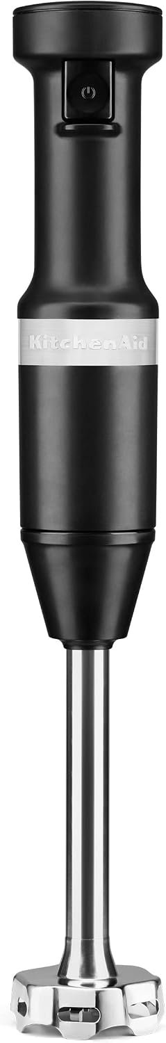 KitchenAid Variable Speed Corded Hand Blender, KHBV53, Matte Black | Removable 8″ Blending Arm, Blending Jar with Lid, BPA-Free Material, Blends Smoothies, Shakes, Soups