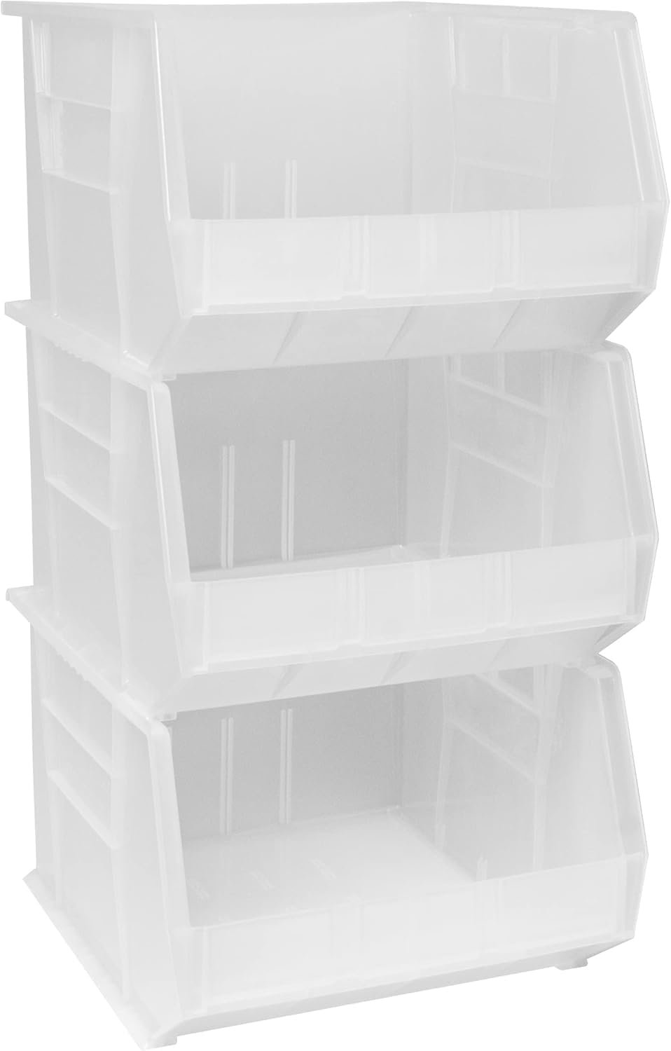 Akro-Mils 30270 AkroBins Plastic Storage Bins, 18″x16″x11″, Clear, 3-Pack | Space-Saving Stackable Bins for Garage, Pantry, Craft Organization