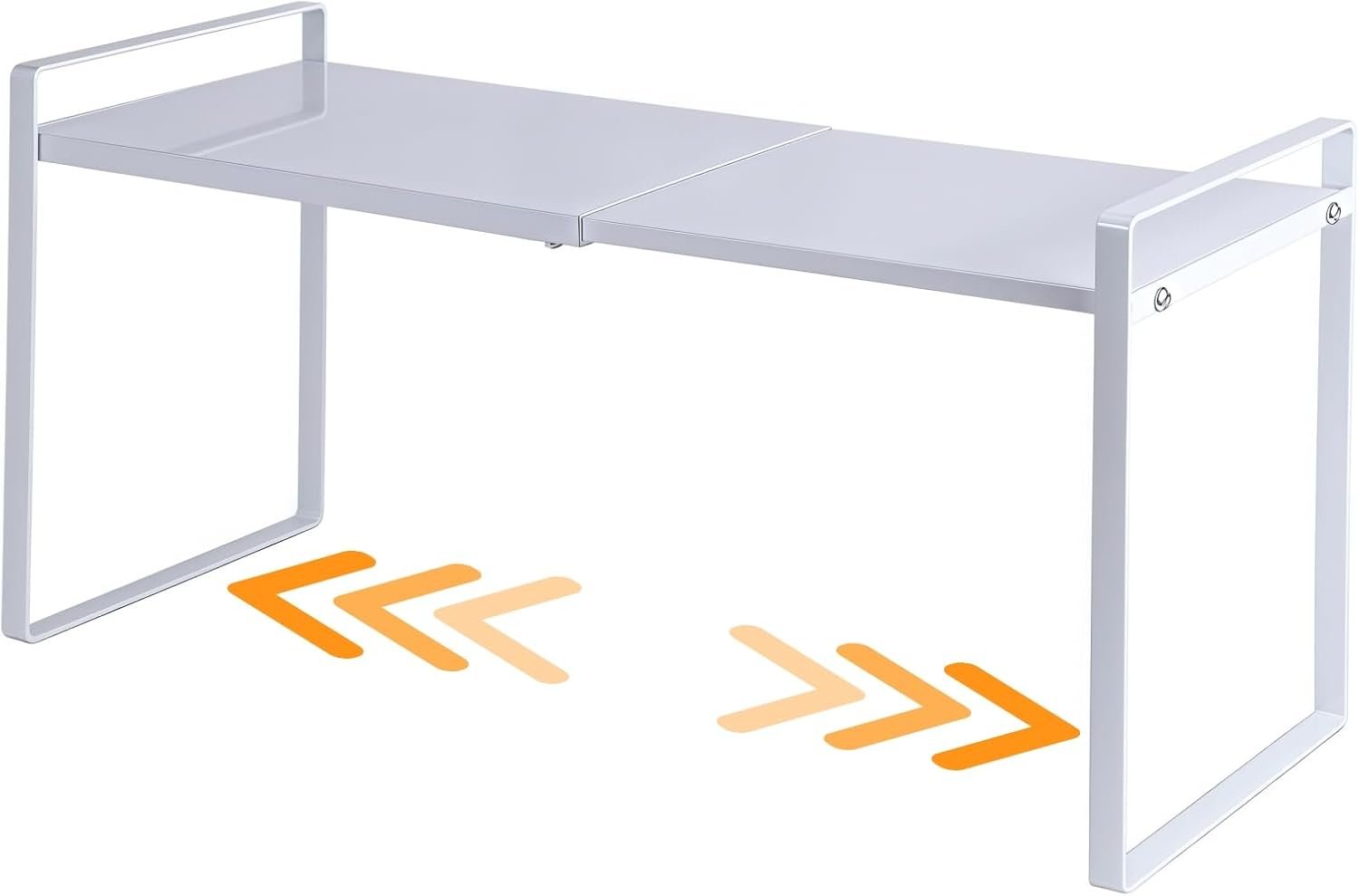 Expandable Cabinet Shelf Organizer Riser for Kitchen Pantry Cupboard Under Sink Countertop (White, 8.2’’D * 12.2-21.6’’W * 10.4’’H)