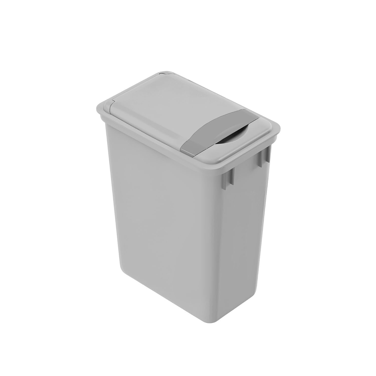 Dowell 35Qt Gray Square Plastic Trash Can with Lid, Stackable – Fits Under Sink or Desk, for Office, Kitchen, Bathroom, or Yard (8.75 Gal, 4400 35 04+L-1)