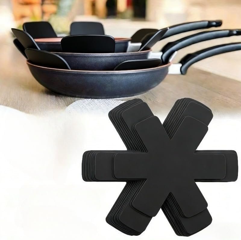 6Pcs Heavy Duty Cookware Protectors, 3 Sizes Reusable Felt Pads, Non Slip Scratch Resistant Mat for Pots Pans