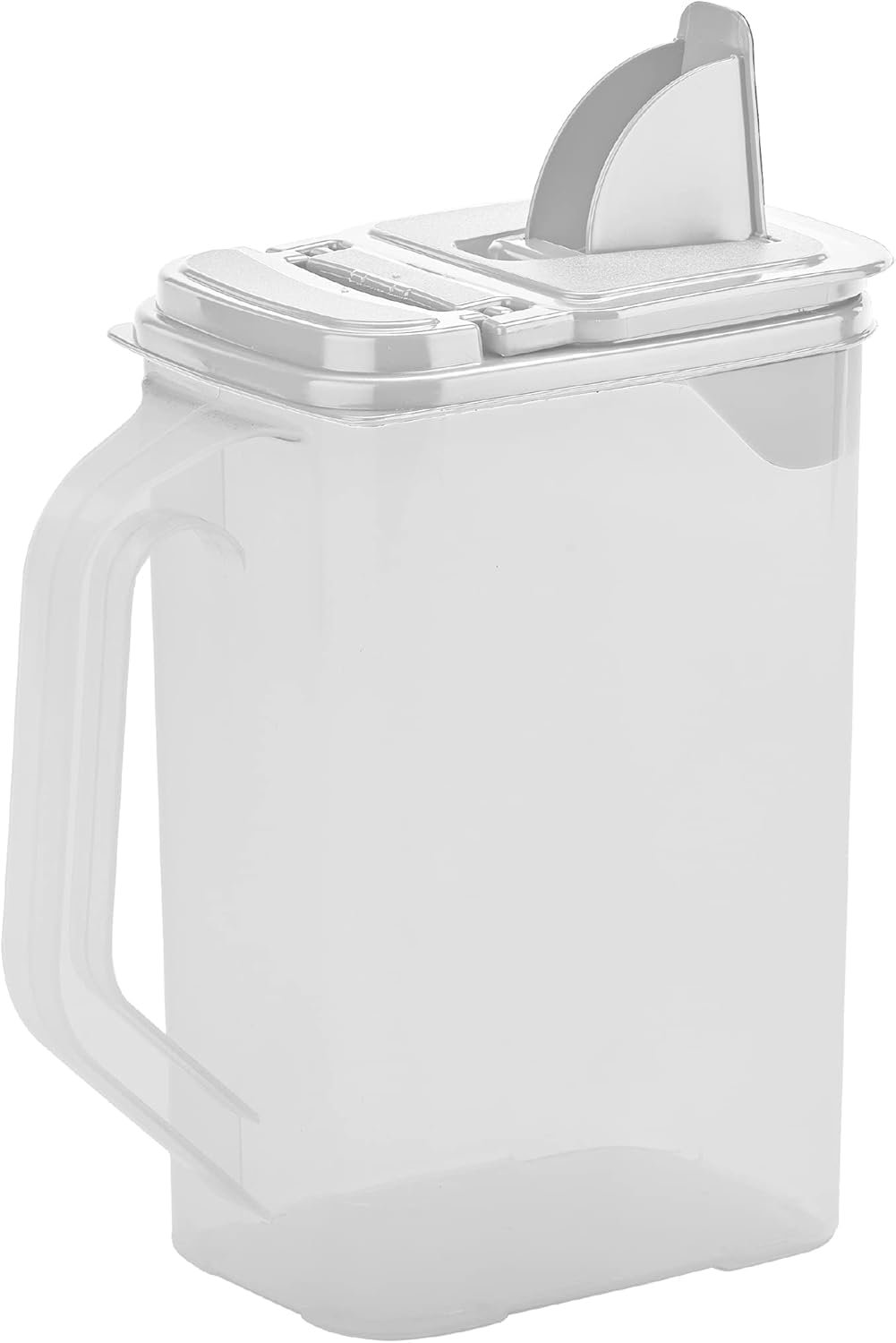 Buddeez Kitchen Pantry Container – Easy Grip Handle for Mess Free Use – Flour and Sugar Storage Made Simple – 4 Quart White Lid