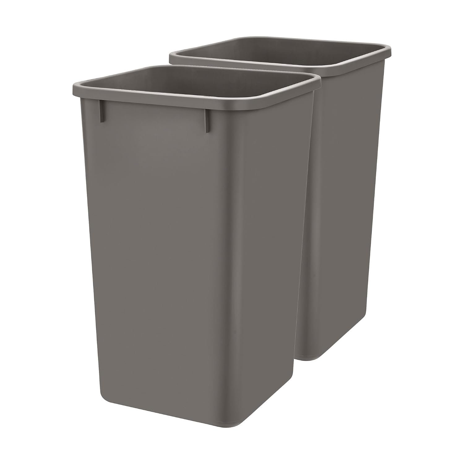 Rev-A-Shelf 27 qt Polymer Replacement Waste Container for Rev-A-Shelf Pullouts, Kitchen Cabinet Trash Can Recycle Bin, RV-1024-13-2, Orion Gray (2-Pack)