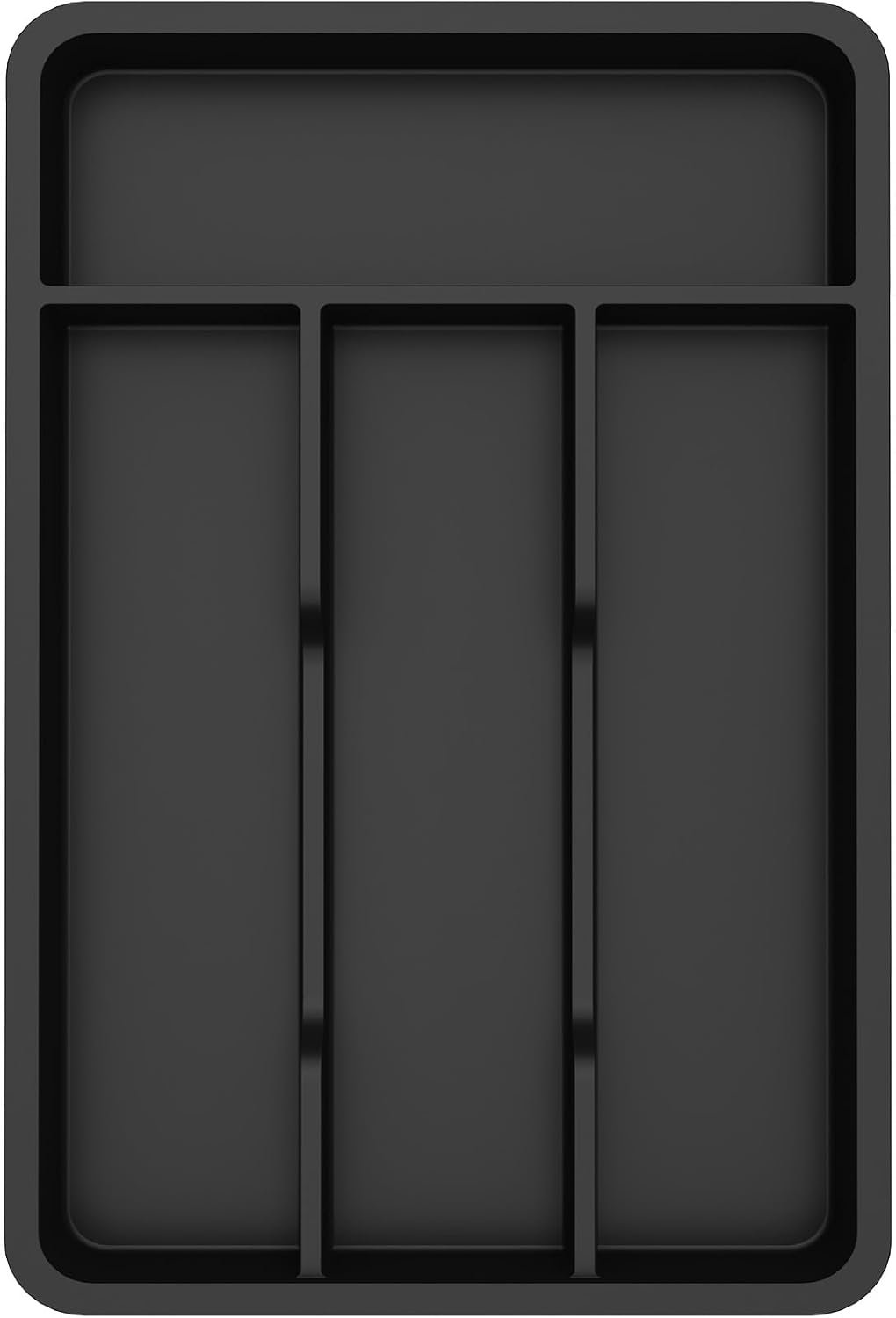 Lifewit Silverware Drawer Organizer Tray, Plastic Cutlery Storage for Kitchen, Flatware and Utensil Holder Divider for Spoons Forks Knives Tableware, 7.8 x 12.4″, 4 Slots, Black