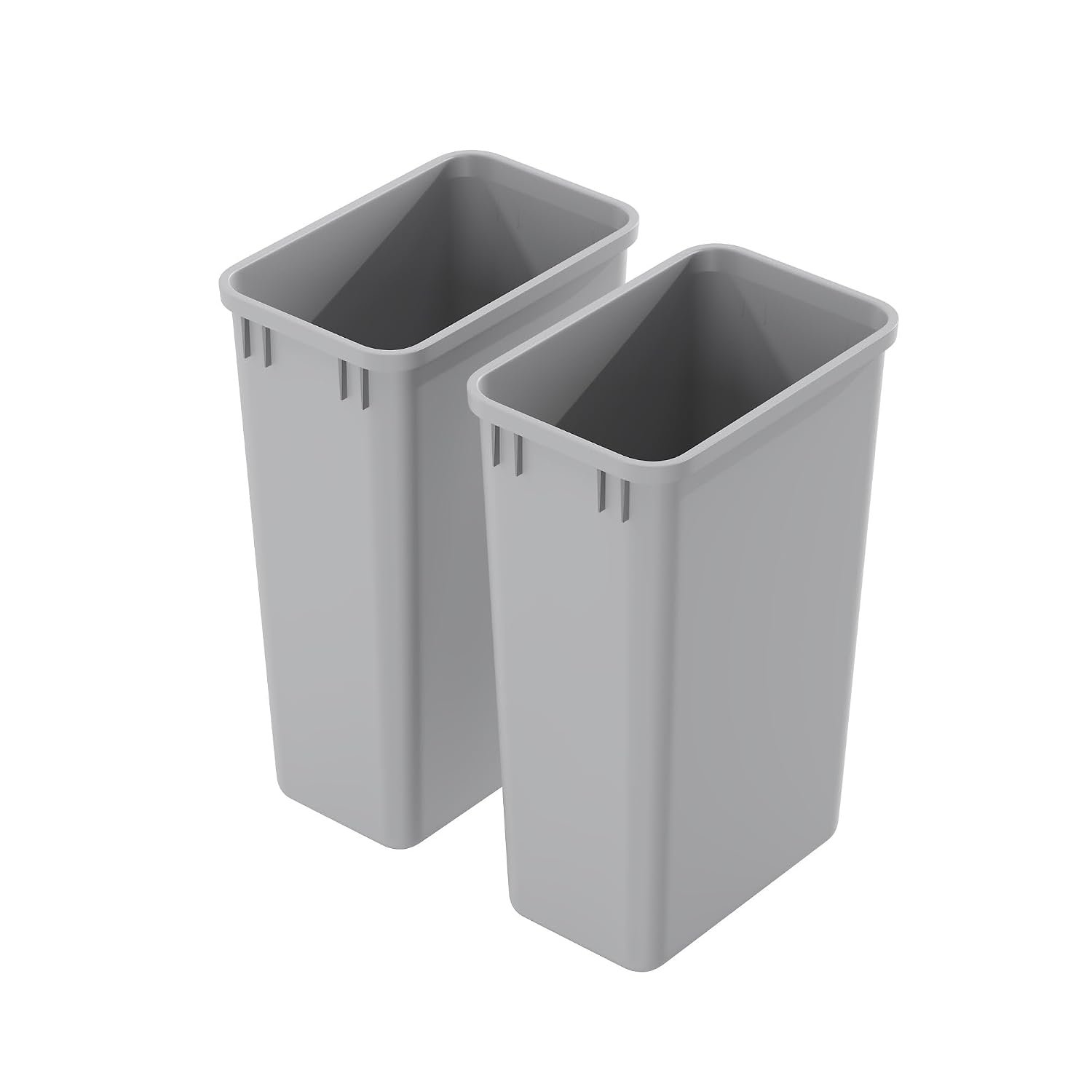Dowell 2 Pack 50Qt Wastebasket Trash Container, 9/13Gal, Plastic, Stackable, for Kitchen/Bathroom/Office, Fits Under Sink/Desk – Grey (2, 50 QT)