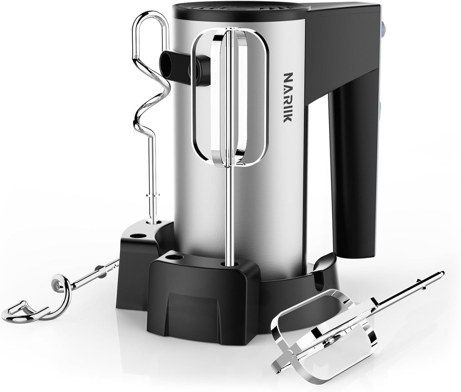 Electric Hand Mixer, 660W Kitchen Handheld Mixer 5 Speed Self Control Whisk 304 Stainless Steel One Click Eject Dishwasher Safe Mixer for Cream Cookies Dough（Black）