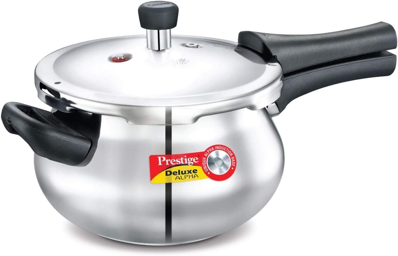 Prestige 3.3-Liter Deluxe Alpha Induction Base Stainless Steel Baby Handi, Small, 8″D x 13″W x 6″H, Silver