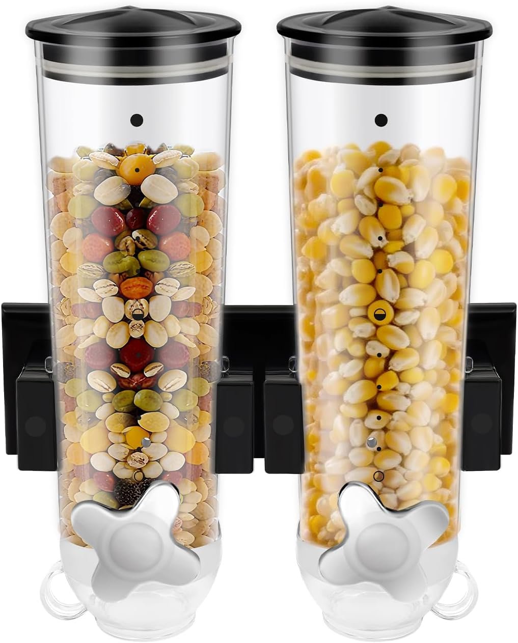 2 Pack Cereal Dispenser, 3L Dry Food Dispensers with Sealing Ring | Wall Mounted Candy Dispenser | for Candy, Oatmeal, Coffee Bean, Nuts, Dry Food | for Home, Restaurant Kitchen