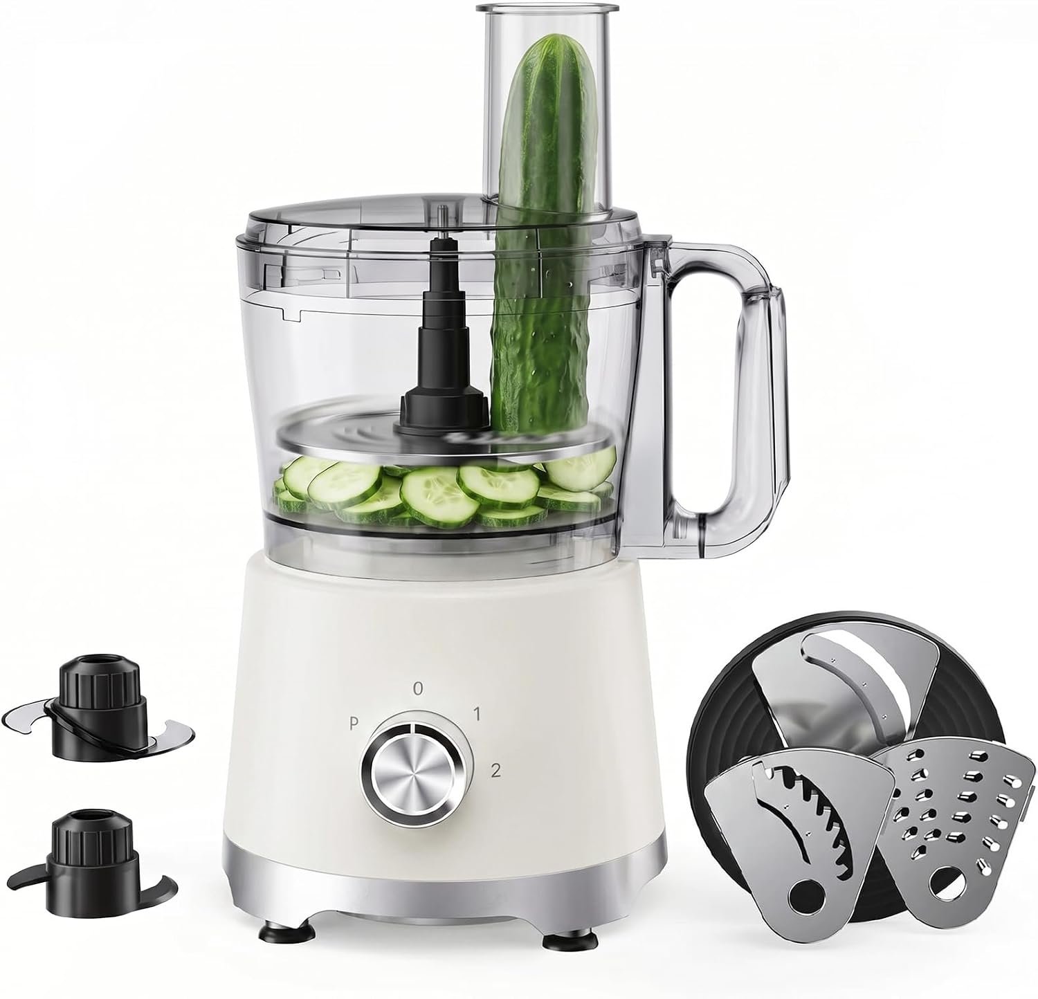 Food Processor 10.5 Cup (2.6QT) & 600W Electric Food Chopper | 5 Stainless Steel Blades, 3-Speed Vegetable Chopper for Slicing, Shredding & Chopping, BPA-Free, Dishwasher Safe