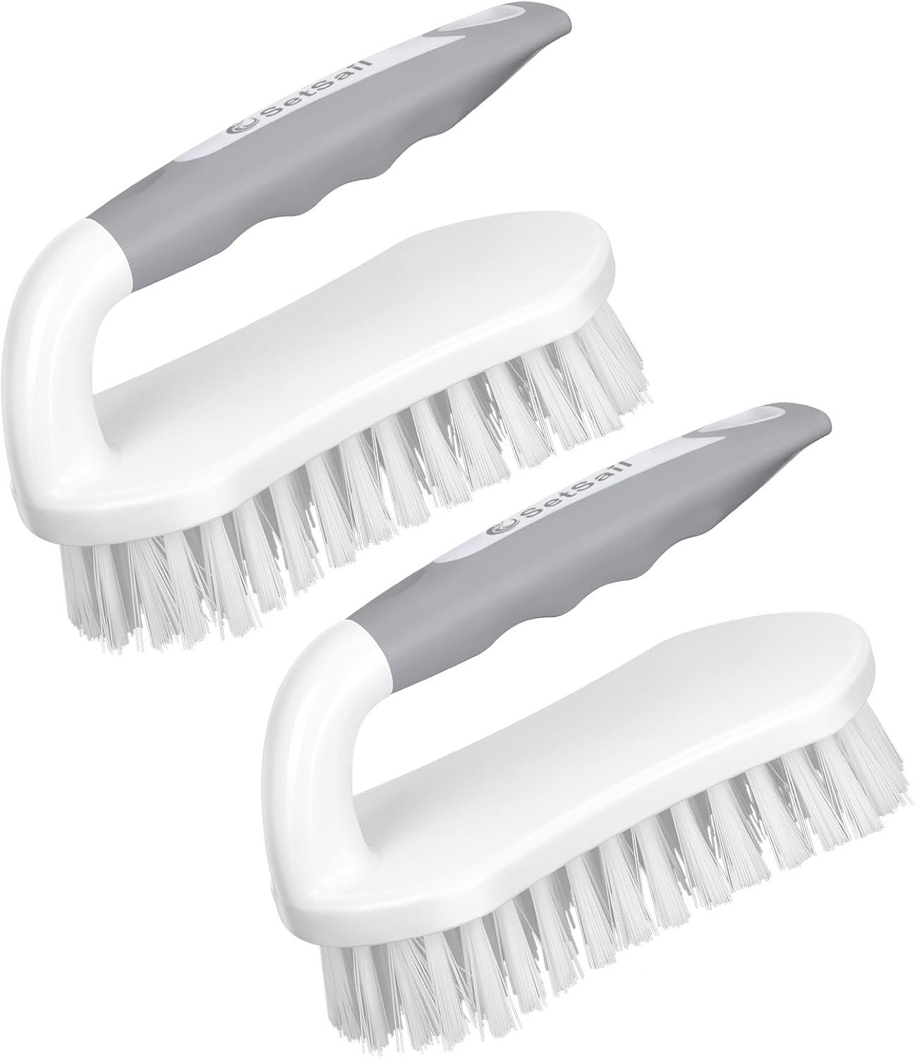 SetSail Scrub Brush, Heavy-Duty Scrub Brushes for Cleaning with Stiff Bristles Cleaning Brush for Shower, Bathroom, Carpet, Kitchen and Bathtub Scrubber – 2 Pack | Durable Bristles Ergonomic Non-Slip Tpr Grip. U-Style Hanging Loop for Storage. Use for Shower, Tub, Tile, Kitchen, Carpet.