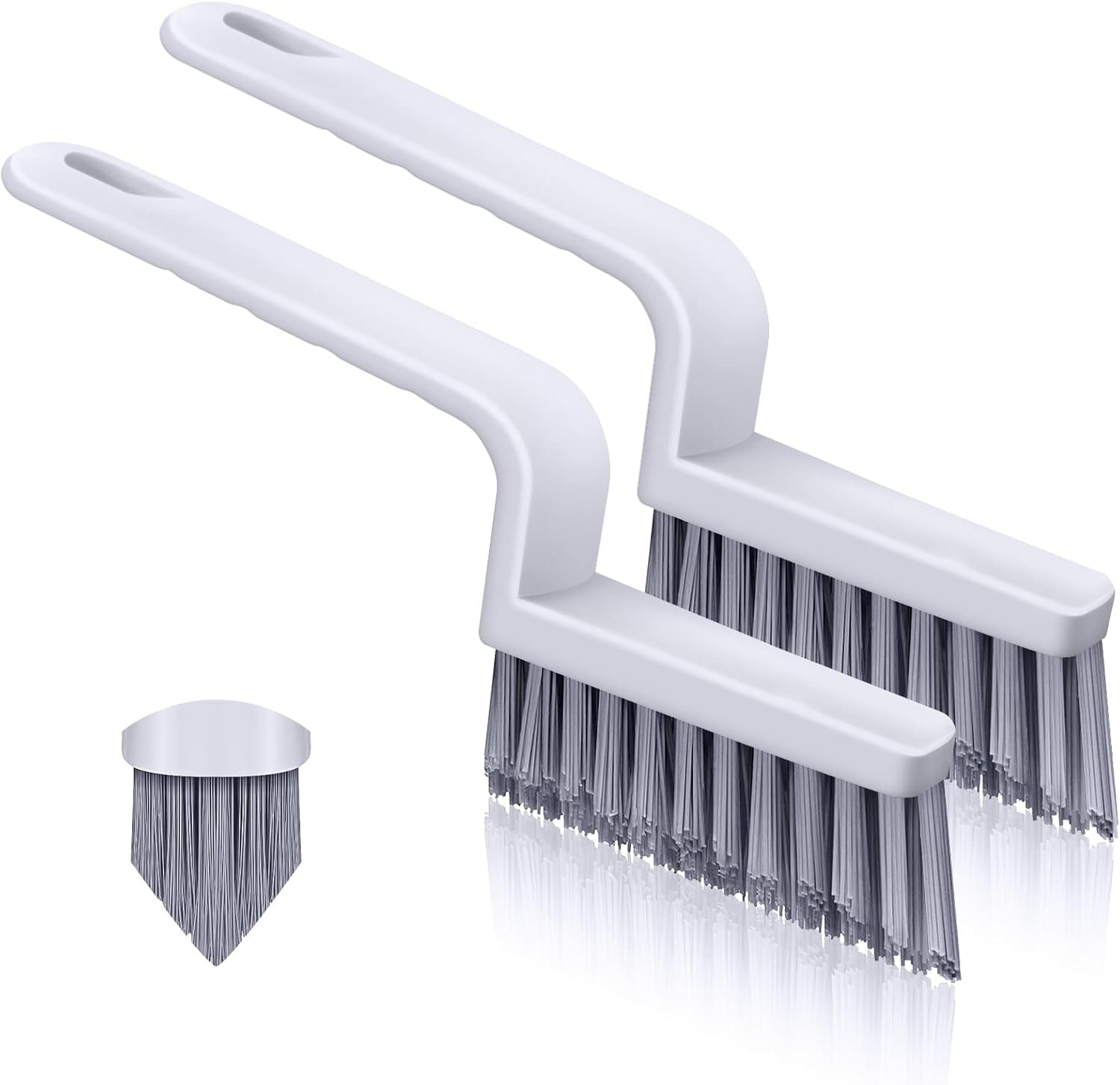 Lumkew Grout Cleaner Brush V Shape, Stiff Grout Cleaning Brushes for Tile Floor, Handheld Grout Scrub Brush Set for Shower, Bathroom, Kitchen, Household Use,2 pcs | Stiff Grout Cleaning Brushes For Tile Floor, Handheld Grout Scrub Brush Set For Shower, Bathroom, Kitchen, Household Use