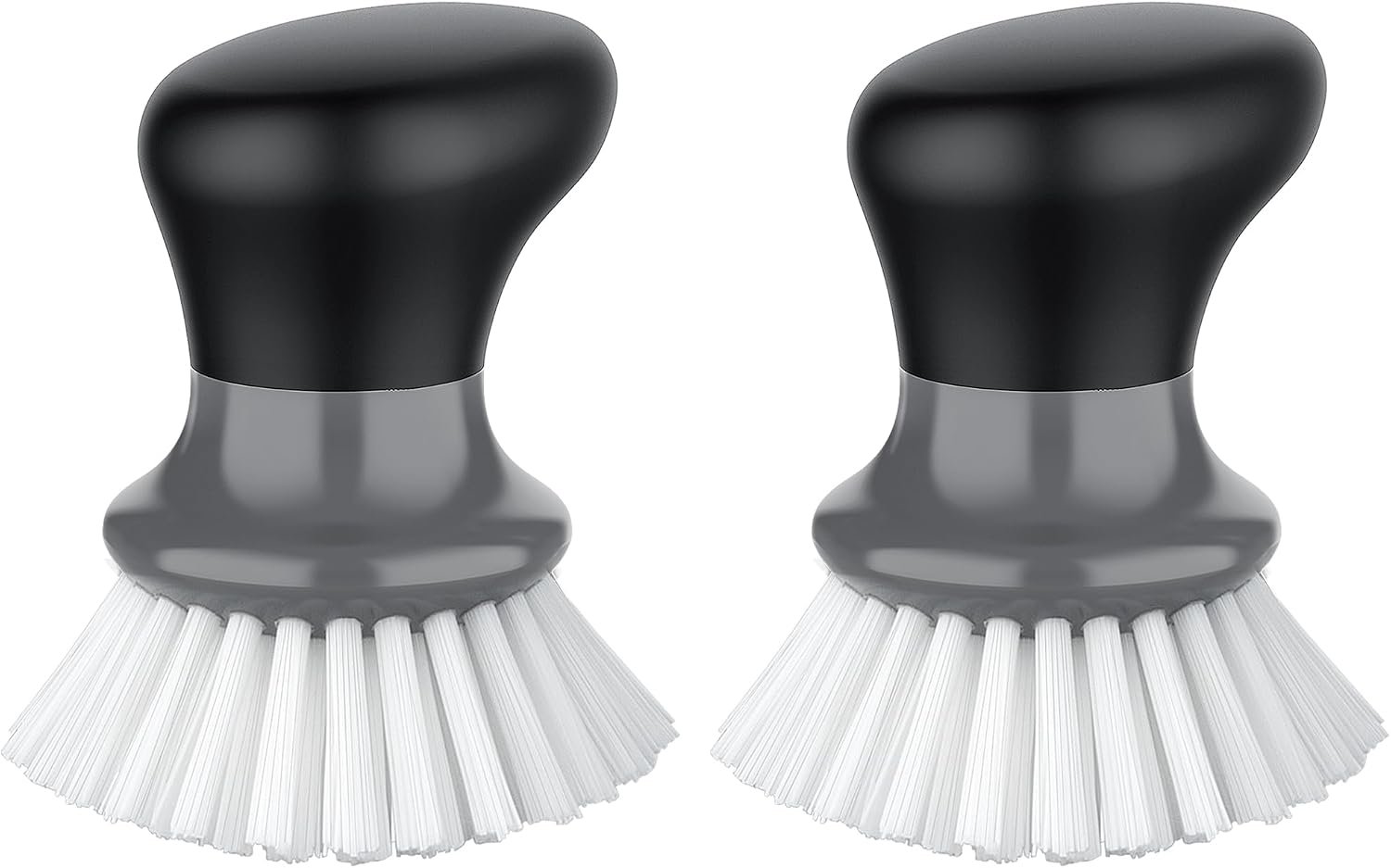 MR.SIGA Dish Scrub Brush, Palm Brush Dish Scrubber, Gray, Pack of 2 | Kitchen Brushes for dishes, pans, pots, sink cleaning, palm scrubber, palm scrub brush, dish scrubber