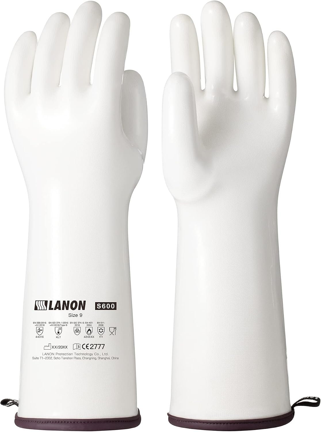 LANON 15″ Liquid Silicone Oven Mitts,Heat Resistant,CoralAir Liner,White,L | Food Safe,Waterproof,Long Oven Gloves with Fingers,Odorless,Easy Clean,Latex Free,BPA Free,Baking,Cooking,BBQ,Kitchen Mitts