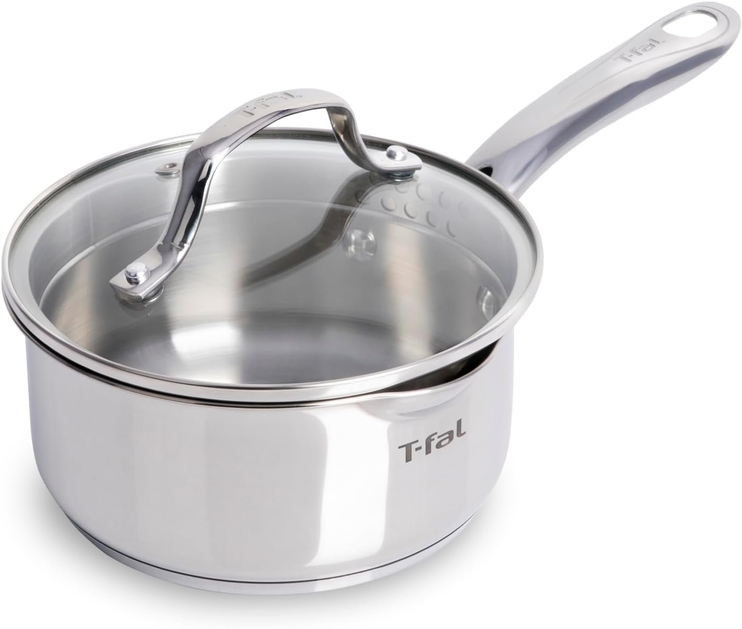 T-fal Gourmet 1.5 Quart Stainless Steel Saucepan, Induction Compatible, Dishwasher Safe, Oven Safe to 500°F, Skillet Set, Sauce Pans, Silver