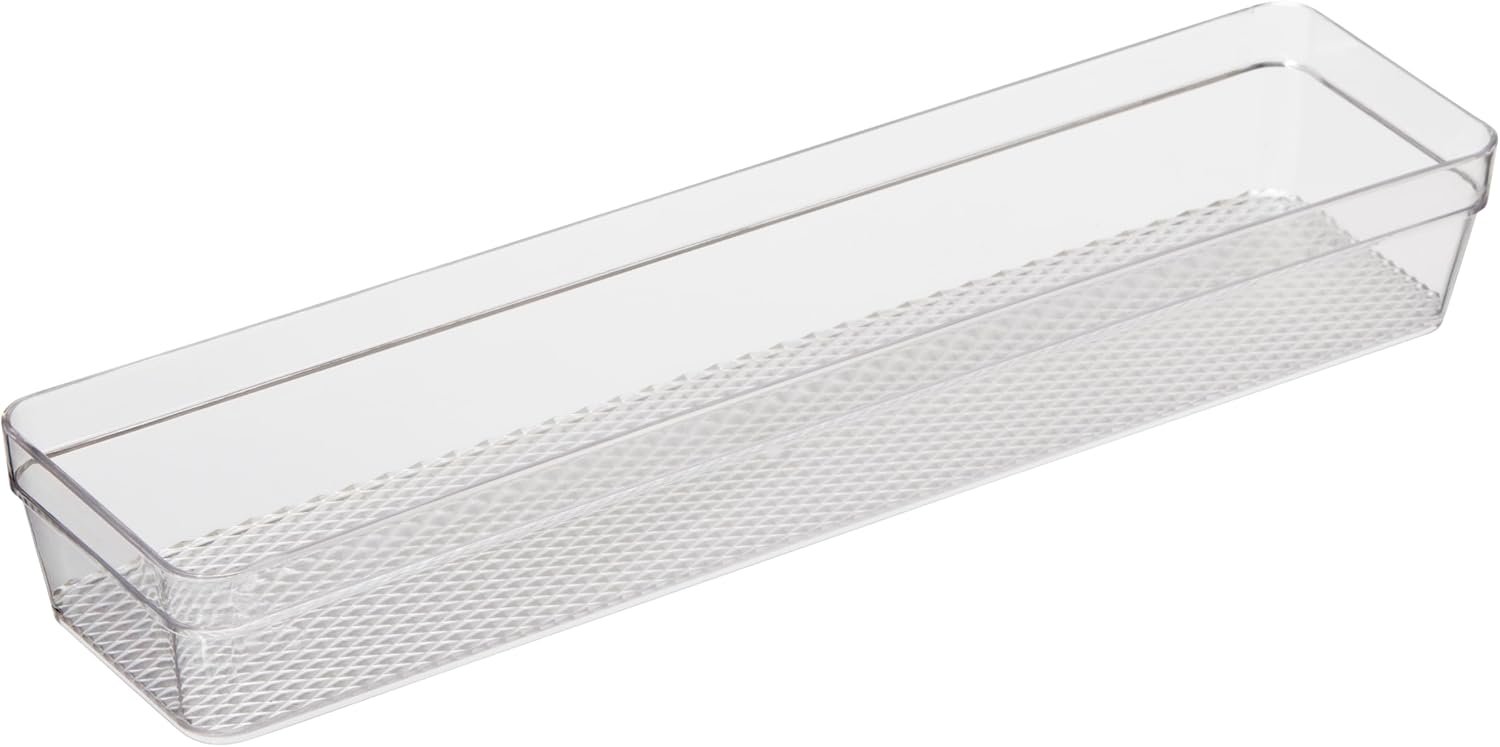 Oggi Clear Drawer Organizer – 3″ X 12.5″ – Ideal for Organizing Kitchen Drawers, Office, Desk, Silverware, Kitchen Utensils, Cosmetics and Bathrooms