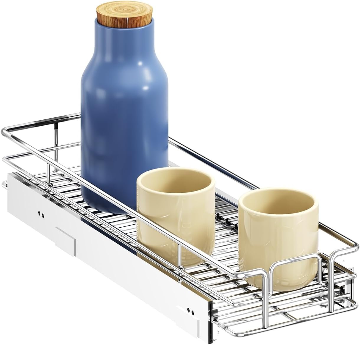ROOMTEC Pull Out Cabinet Organizer, Cabinet Pull Out Shelves 7½” W x 21½” D, Heavy Duty Cabinet Drawers Slide Out Kitchen Cabinet Organizers Storage Shelf