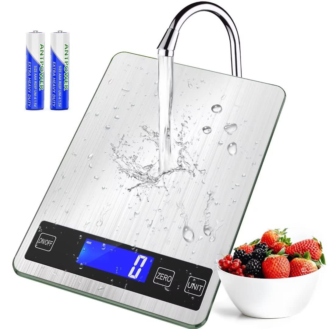 BACK KTCL”Cooking Master’ 22lb Digital Kitchen Scale,Food Scale Measures in Grams and Ounces for Weight Cooking Baking,1g/0.1oz Precise Graduation,Stainless Steel and Tempered Glass