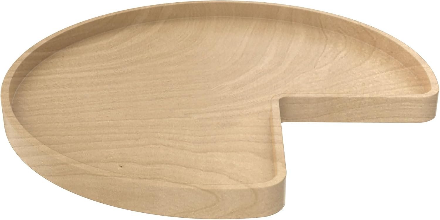 Rev-A-Shelf 32″ Maple Wood Kidney-Shape Single-Shelf Lazy Susan Turntable with Swivel Bearing for Diagonal Corner Base Kitchen Cabinets, 4WLS401-32-BS52
