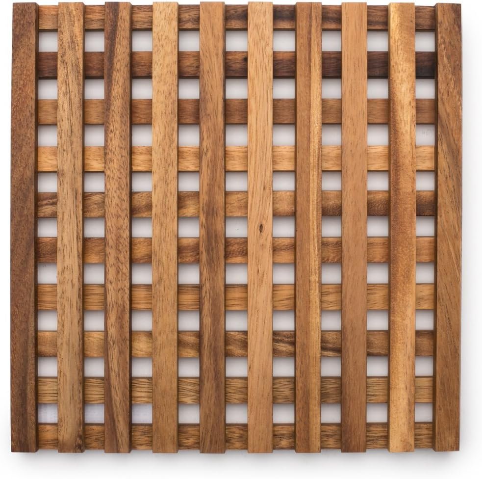 Ironwood Gourmet Venetian Trivet, 10 x 10 x 1 inches, Acacia Wood | Protect Tables & Countertops | Holds Small & Large Pots, Pans & Dishes | Beautiful Acacia Wood | Wooden Trivet For Hot Dishes