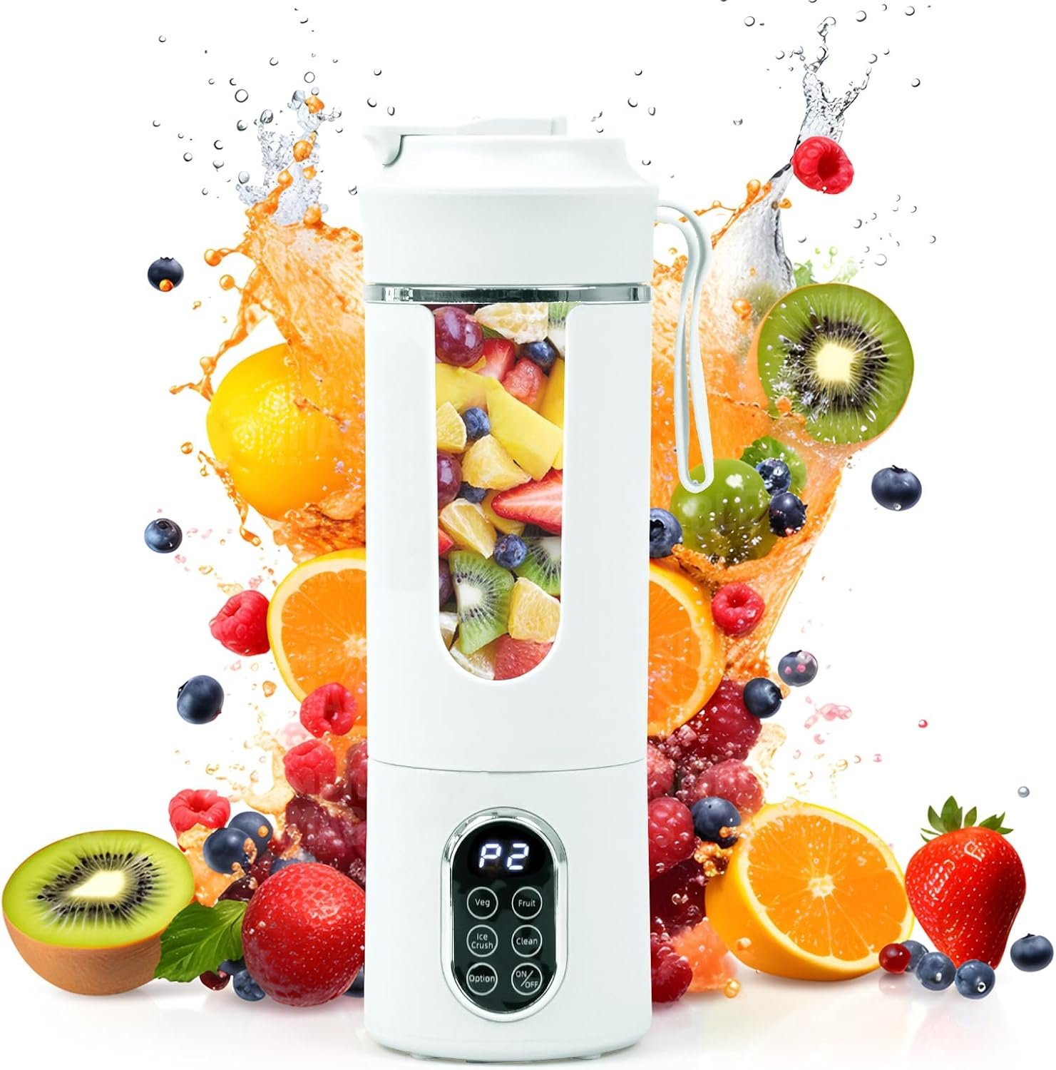 HappyFreeSX Portable Blender for Shakes and Smoothies,Small Personal Blender for Smoothies and Shakes (White)