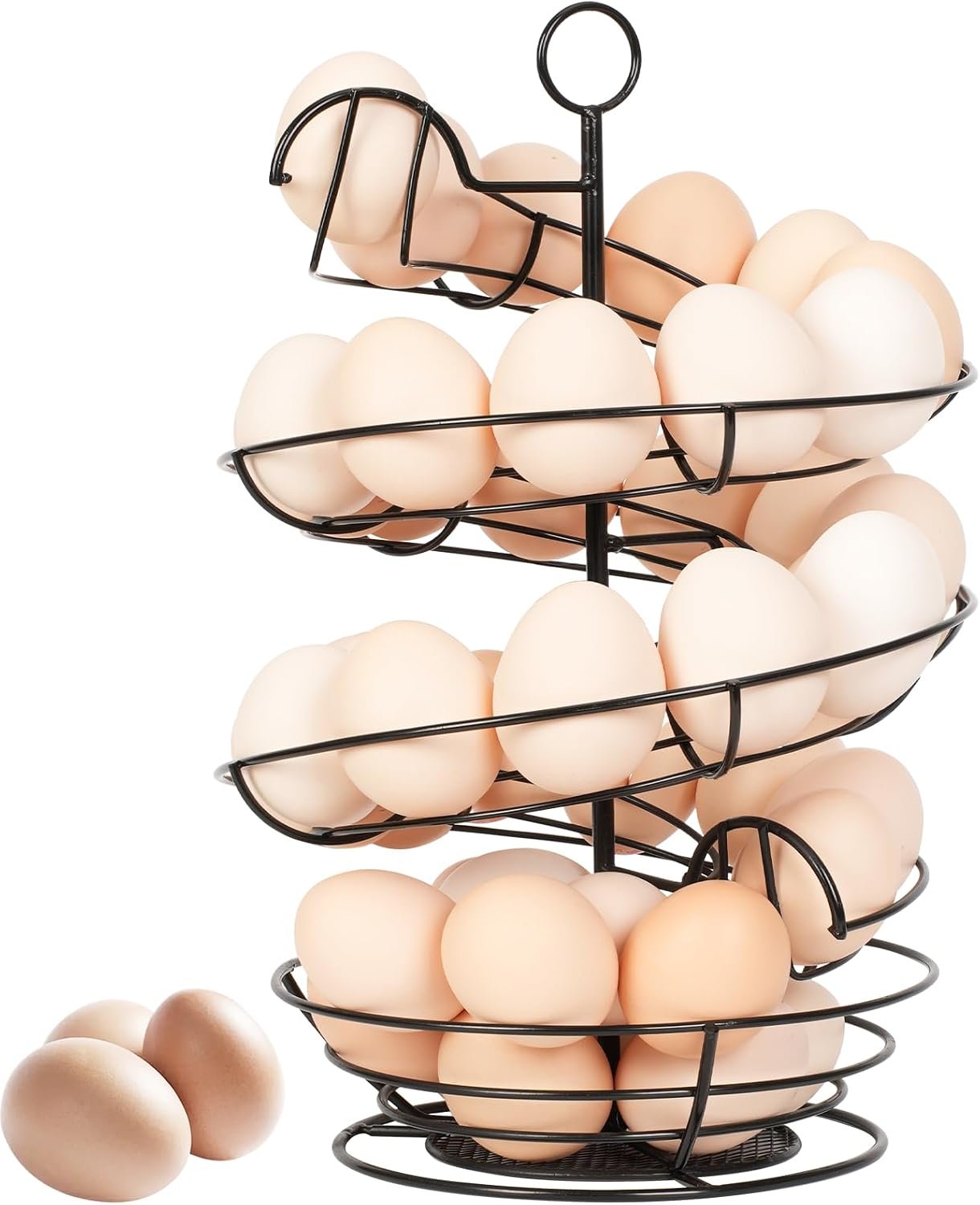 Abiglifty Spiral Metal Egg Holder Countertop, Fresh Egg Holder Countertop,Egg Storage for Countertop, Spiral Egg Storage Display Rack for Kitchen,Farmhouse