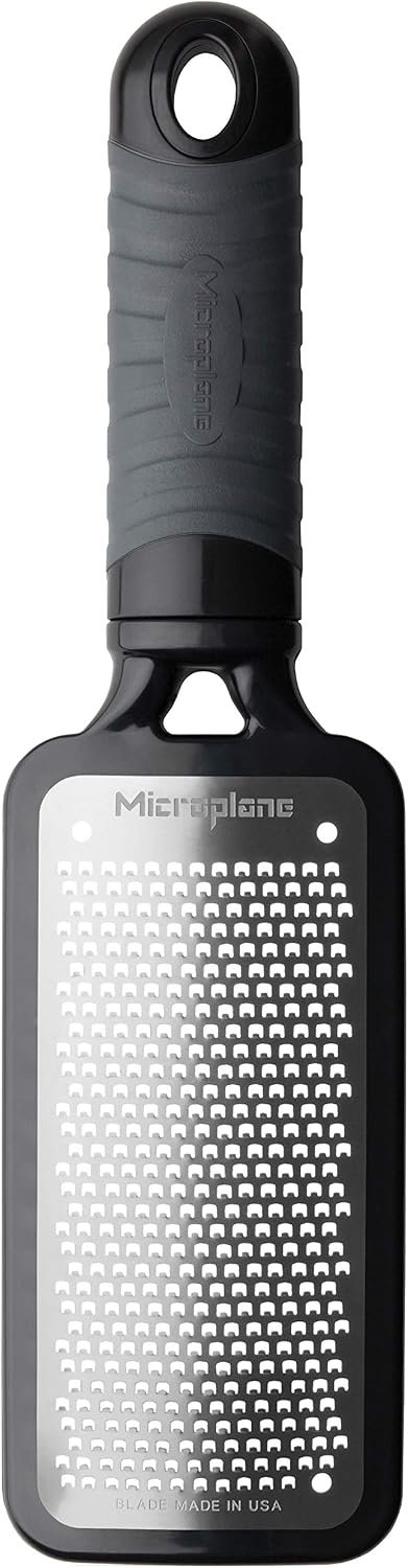 Microplane Home Series Fine Cheese Grater – Surgical Stainless Steel for Fine Grating (Black)
