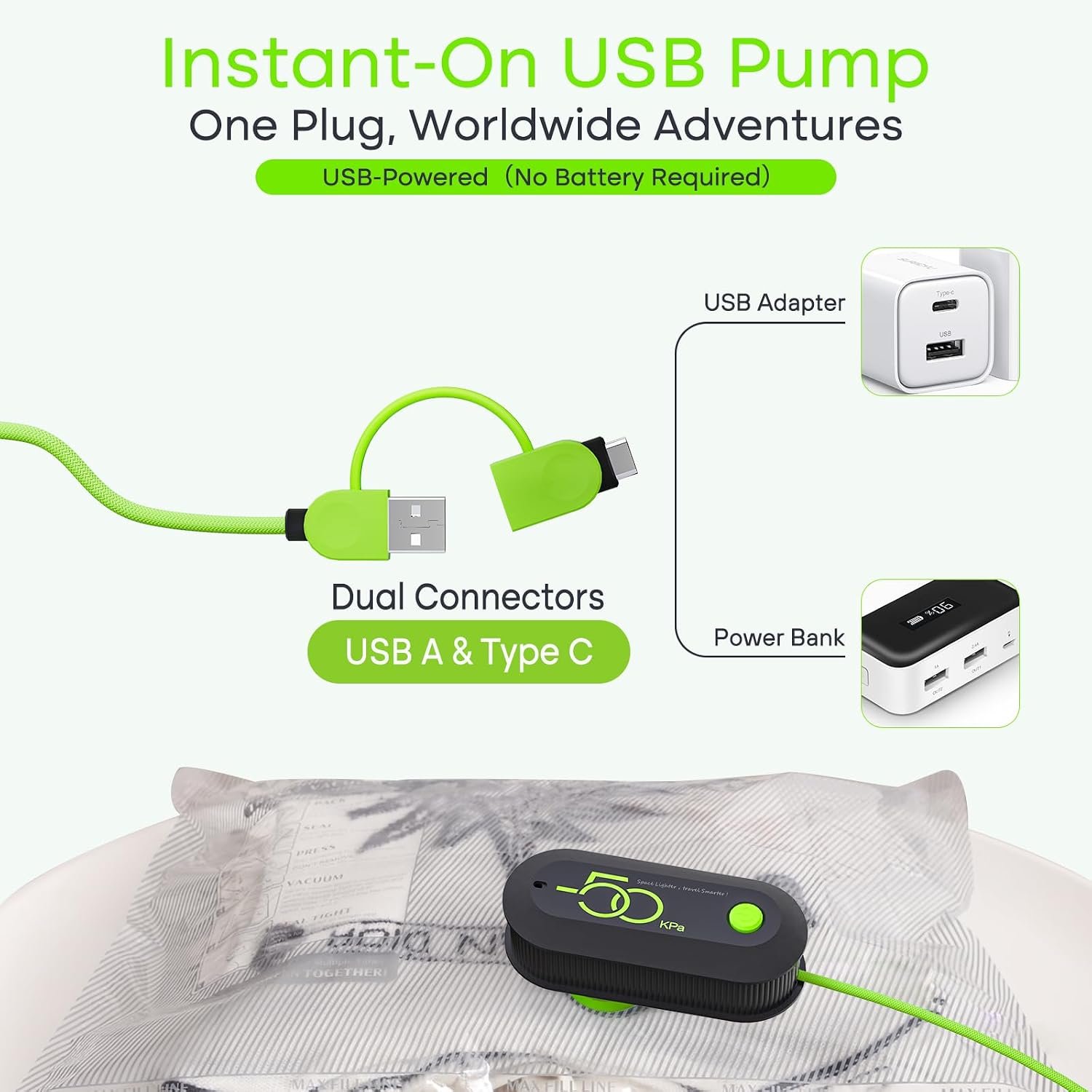 Vacbird Vacuum Bags for Travel with USB Electric Pump, 15 Pack Carry-on Size Compression Packing for Luggage and Suitcase, Space Saver Bags for Clothes and Clothing Travel | USB Pump Compresses Travel Bags 15 Pack 3 SIzes. Saves 80% Luggage Space for Travel Clothing,Fits Carry-On