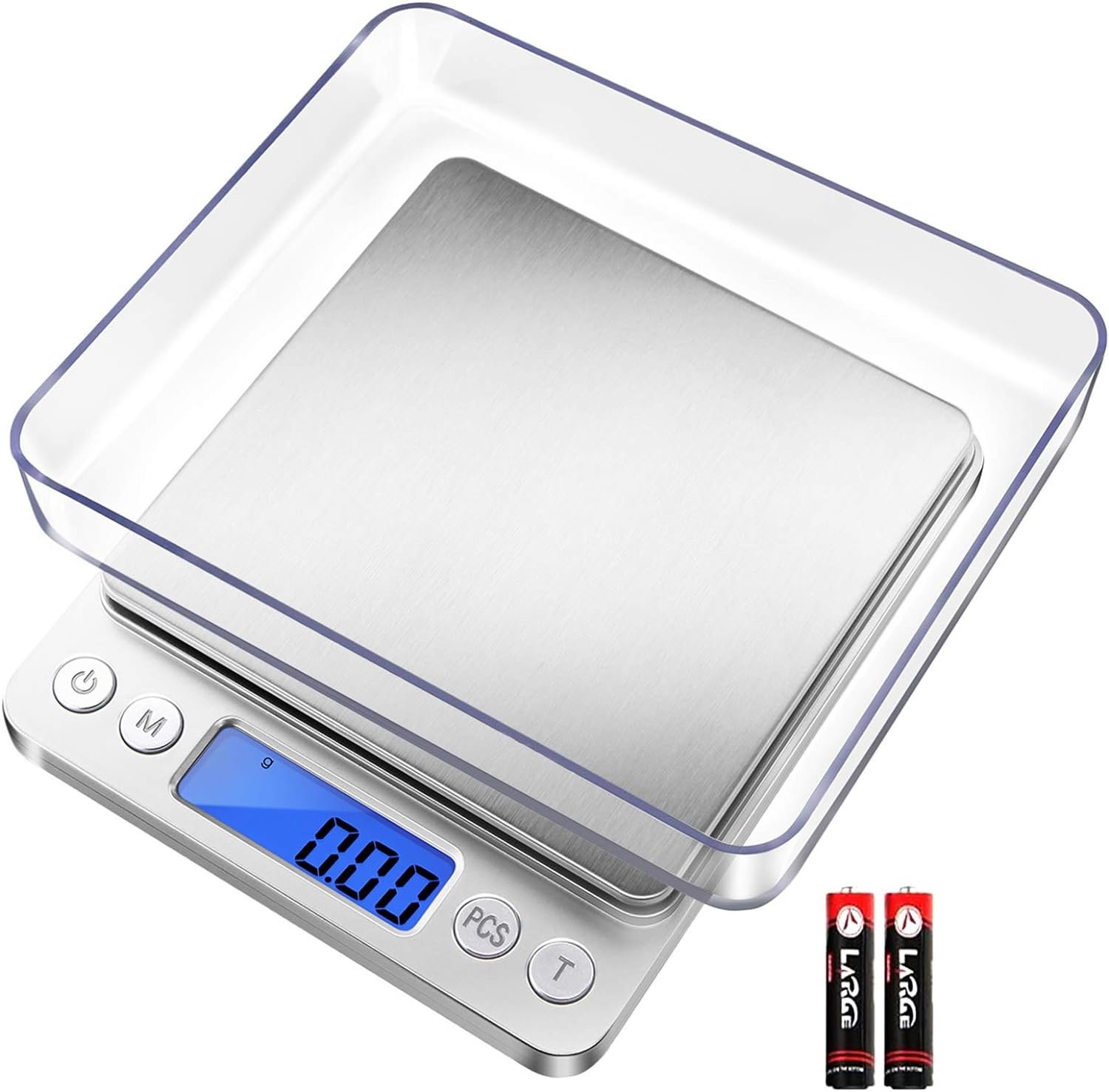 Fuzion Digital Gram Scale .01 Gram Accuracy, 500g Small Jewelry Scale | Small Kitchen Food Scale with 2 Trays for Herb, Powder, Coffee, Gold, Coin – Weight Gram and Oz