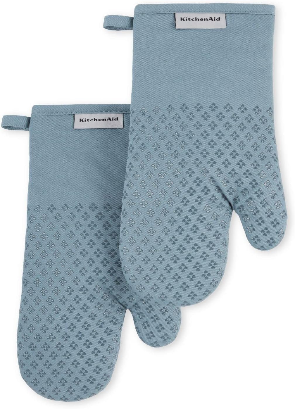 KitchenAid Asteroid Oven Mitt Set, 7″x12.5″, Fog Blue, 2 Piece