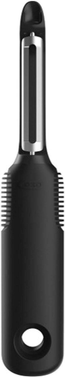 OXO Good Grips Swivel Vegetable Peeler with Soft Comfortable Handle – Black | Soft Non-Slip Grip on Handle, Built-in Potato Eye Remover, Rust Proof, Peels Vegetables and Fruits with Ease
