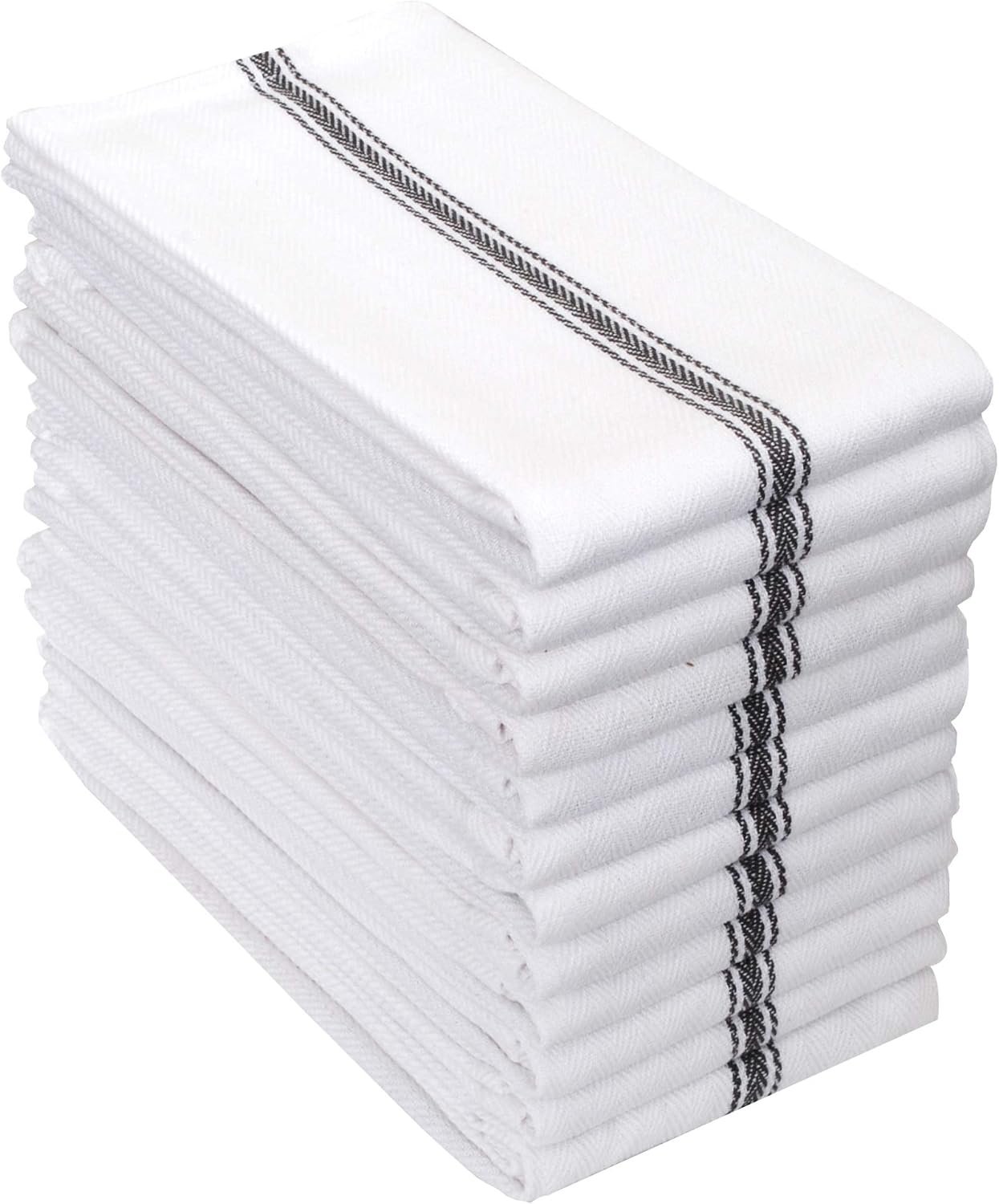 AMOUR INFINI Cotton Kitchen Towels Set of 12 – Highly Absorbent, Super Soft Tea Towel with Hanging Loops – Extra Large Quick Dry Commercial Restaurant Towel (16×28 Inch – Charcoal)