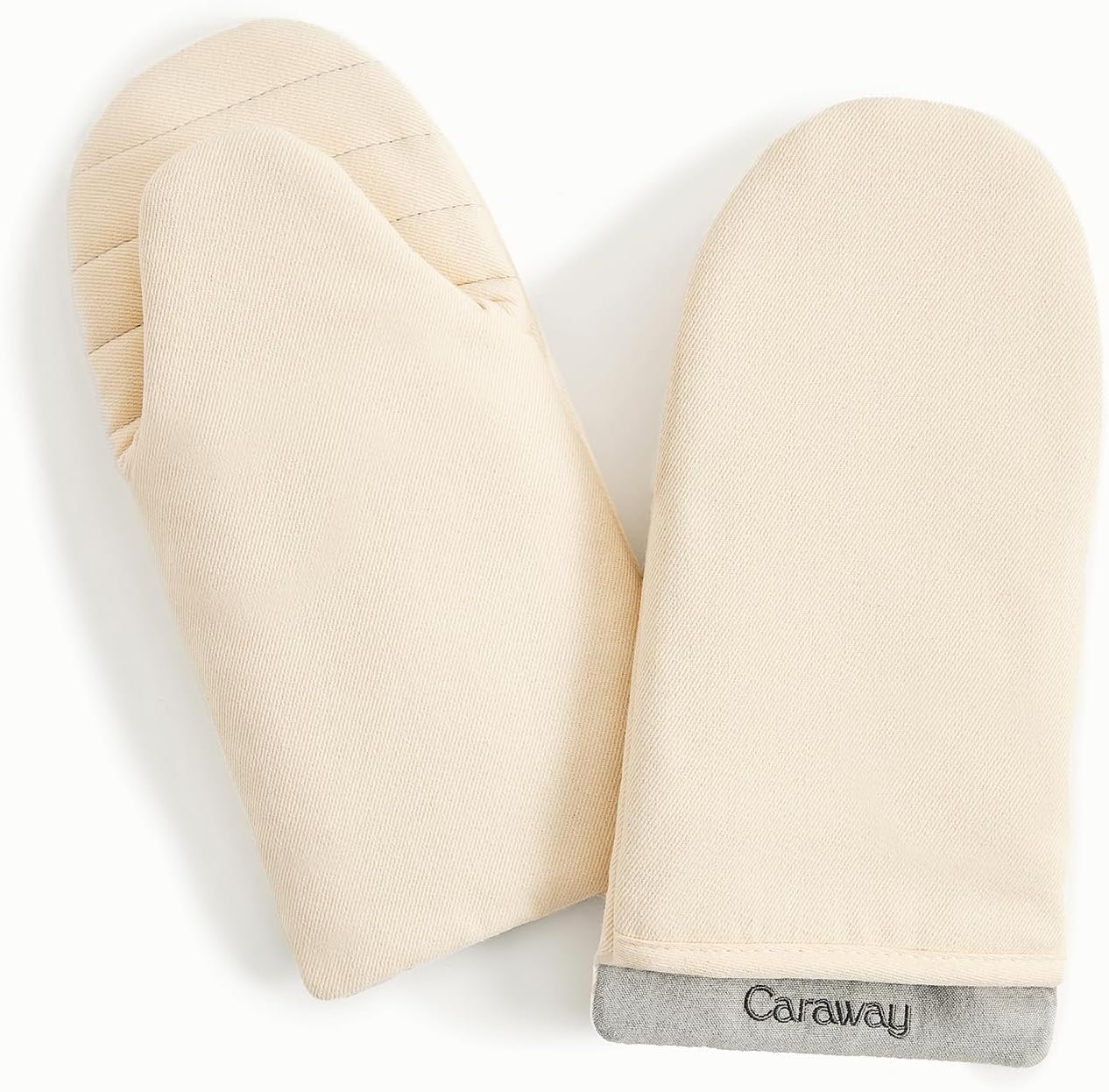 Caraway Oven Mitts, 100% Organic Cotton Oven Mitt Set of 2 | Double-Layer and Stain-Resistant Stitching, Safe Handling of Hot Kitchenware, Cream