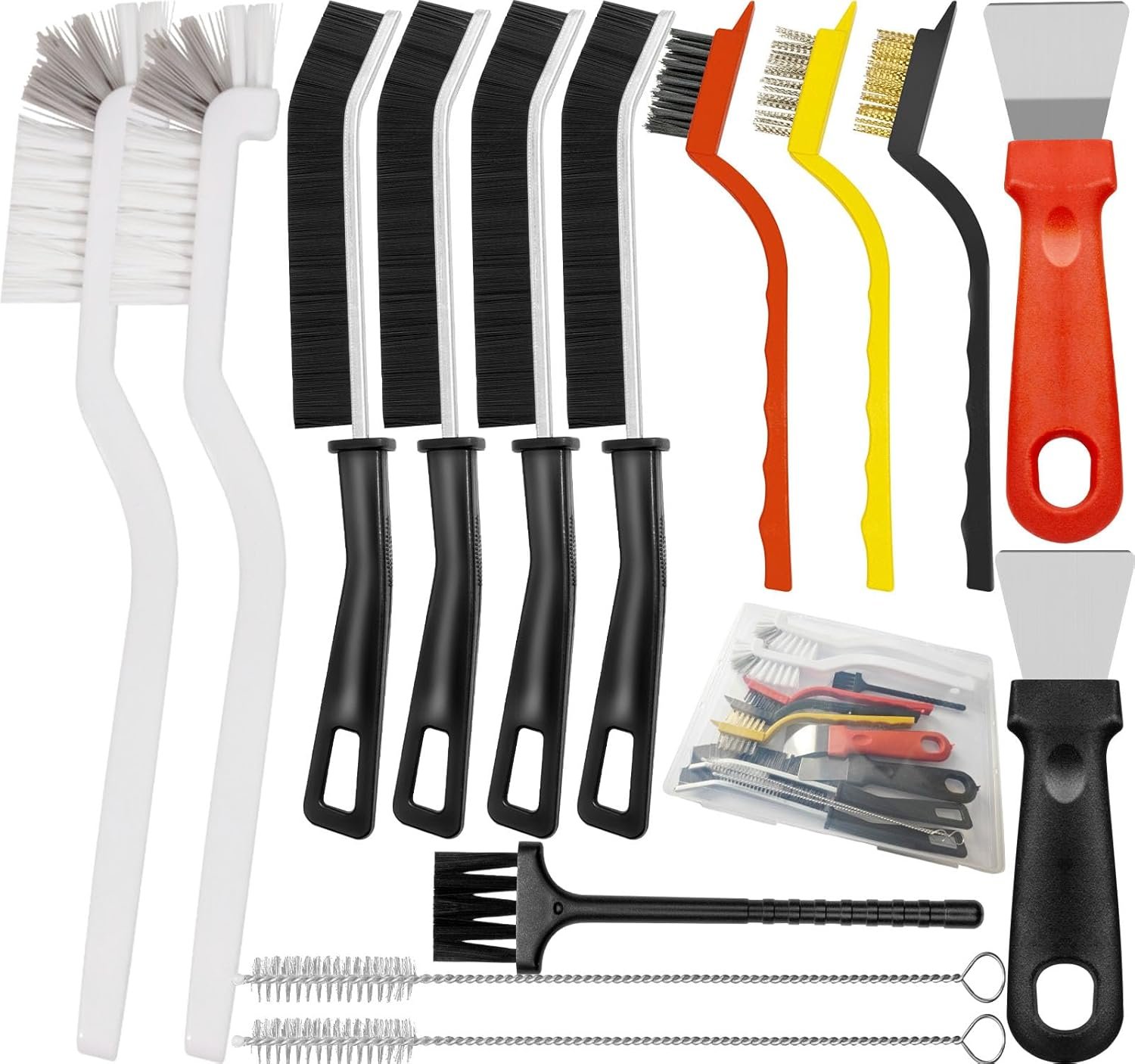 15PCS Crevice Cleaning Brush Hard Bristle Grout Cleaner Brush with Box | Cleaning Brush Cleaning Supplies for Bathroom, Kitchen, Window Sill, Tile Corners & Household Deep Cleaning