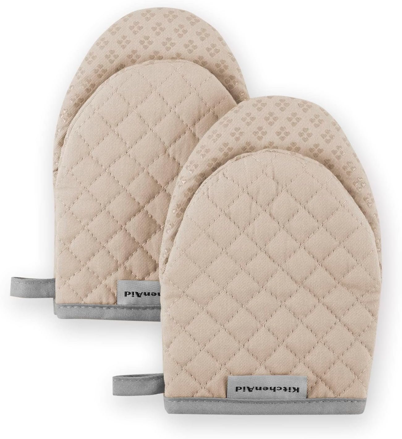 KitchenAid Asteroid Mini Oven Mitt Set, 5.5″x8″, Milkshake Tan, 2 Piece