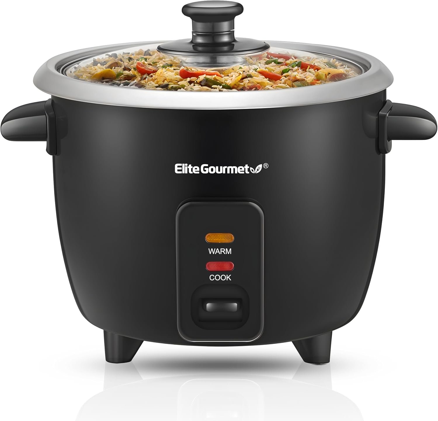 Elite Gourmet ERC003BX Rice Cooker, Keep Warm, Black, 6 Cups Cooked | 3 Cups Uncooked – Also Makes Soups, Stews, Grains and Hot Cereals for Versatile One-Pot Meals