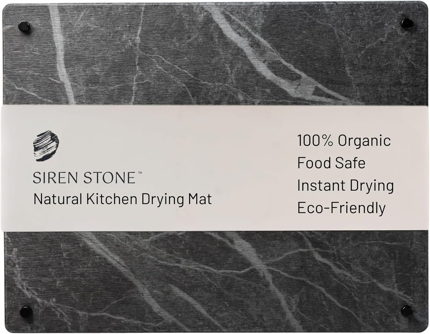 Natural Stone Dish Drying Mat 18″ x 14″, Slate Color – Diatomaceous Earth Kitchen Mat | Quick Drying, Non-Toxic, BPA-Free, Eco-Friendly | Female-Founded USA Brand
