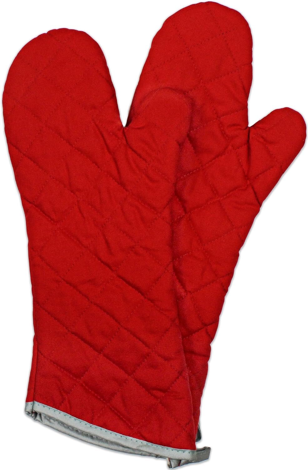 Nouvelle Legende Flame Retardant Quilted Oven Mitts, 17″ Heavy-Duty Heat & Burn Protection for Kitchen, BBQ, Grilling, Lab-Tested, Flexible, Oversized, 2-Pack, Red
