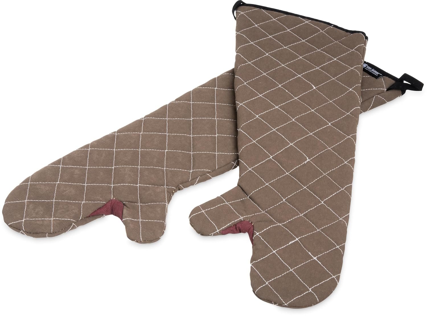 San Jamar 800FG24 BestGuard Commercial Heat Protection Up to 450° F Oven Mitts (Pair), 24″ Length, Tan, 1 Count (Pack of 1) | Heat-ready pot holder gloves for cooking, baking, and commercial kitchen use