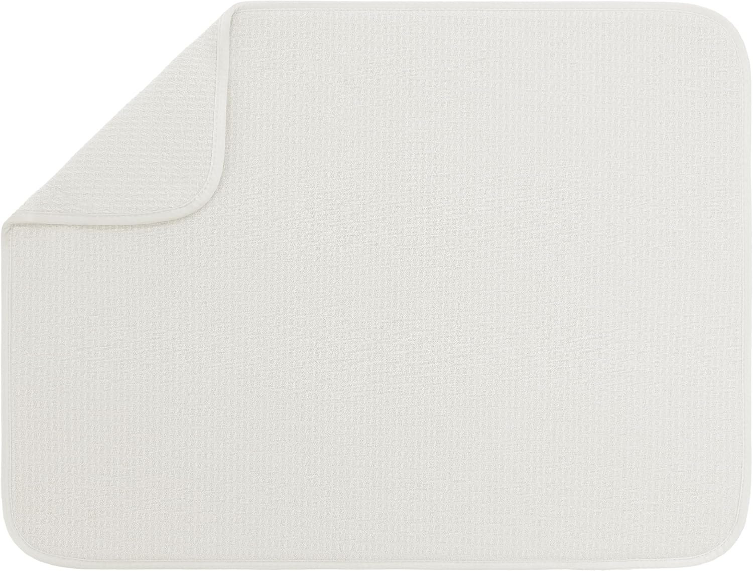 S&T INC. Dish Drying Mat, 18″ x 24″, XL, Cream | Absorbent Microfiber, Extra Large Kitchen Counter Mat for Dishes, Utensils, Pots and Pans, Machine Washable