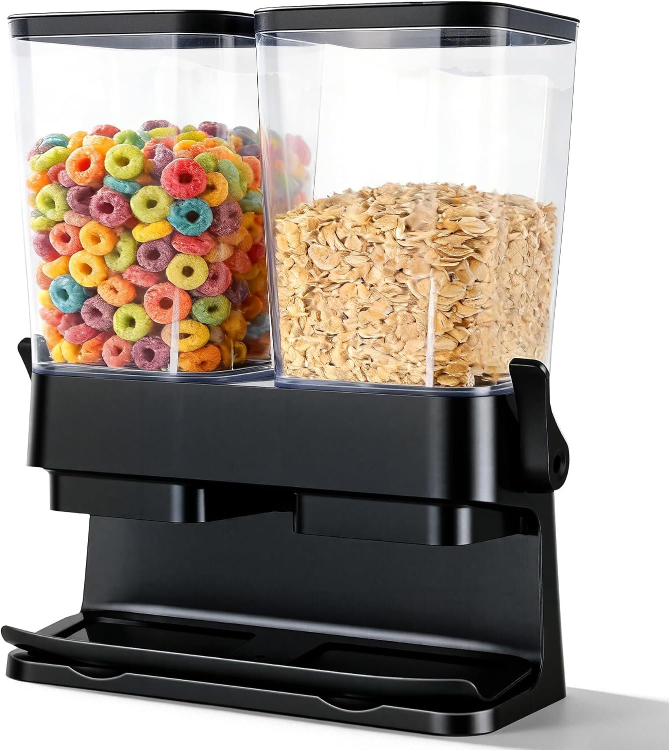 Cereal Dispenser Countertop 2 Pack, Double 3L Airtight | Cereal Storage Container for Kitchen Pantry, Large Capacity Clear Dry Food Organizer For Cereal, Nuts, Coffee Beans, Pet Food