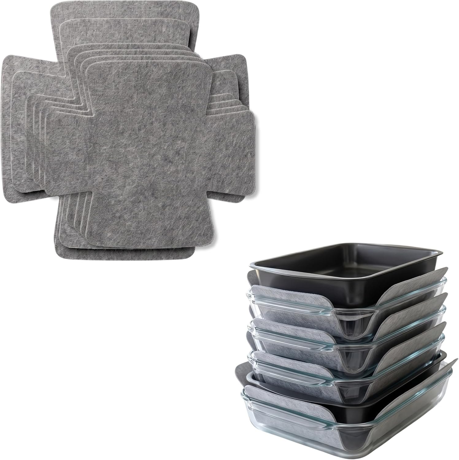 Evelots Extra-Thick Felt Pot and Pan Protectors, Cookware Dividers, 6-Pack | Creates a Soft Barrier Between Stacked Pieces to Help Prevent Scratches, Chips and Scuffs While Keeping Surfaces Damage-Free.
