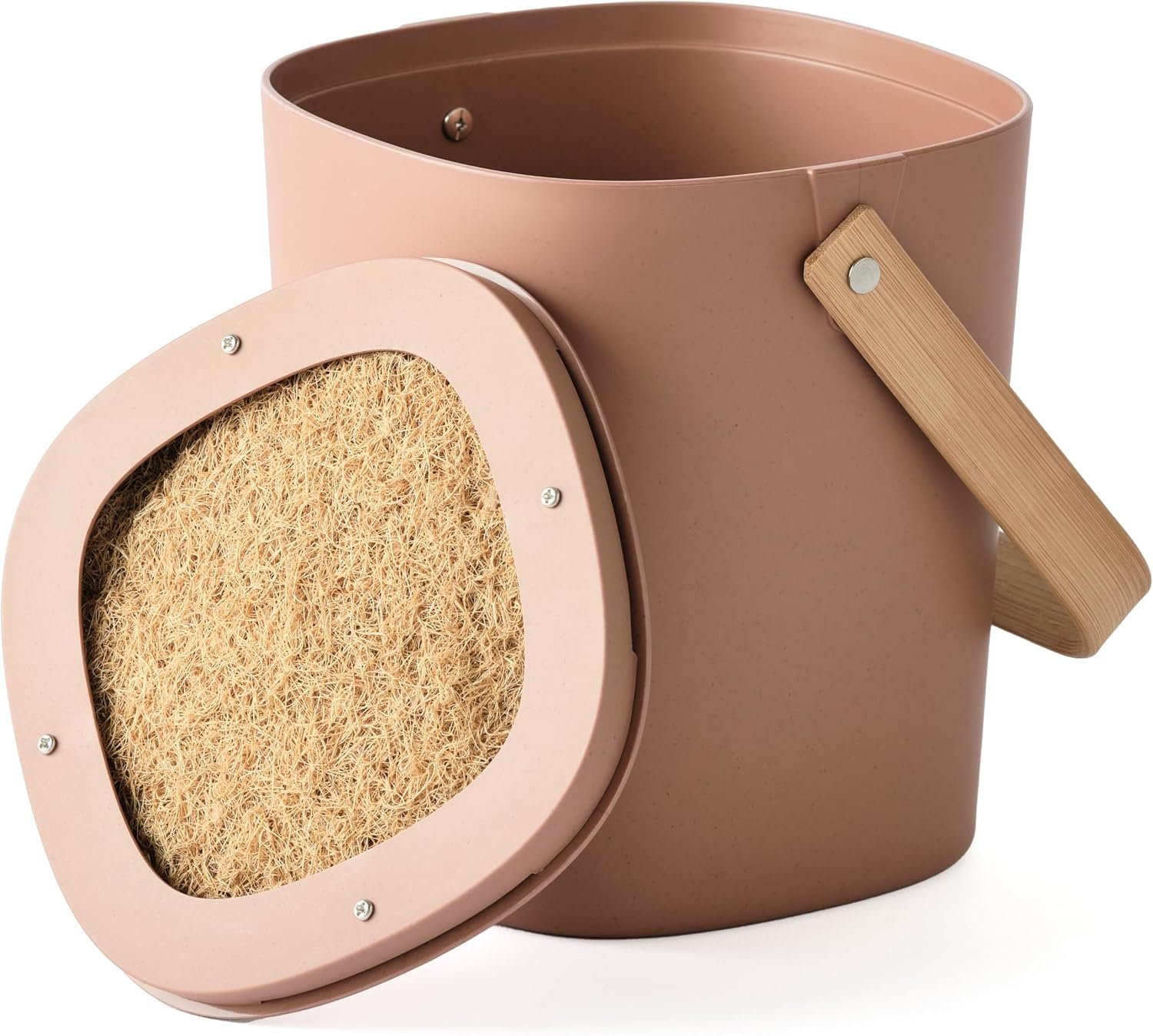 Bamboozle – 1 Gallon Compost Bin, Comes with Hemp-Based Filter, Sustainable Materials, Indoor Countertop Composter, Home & Garden Supplies, Terracotta
