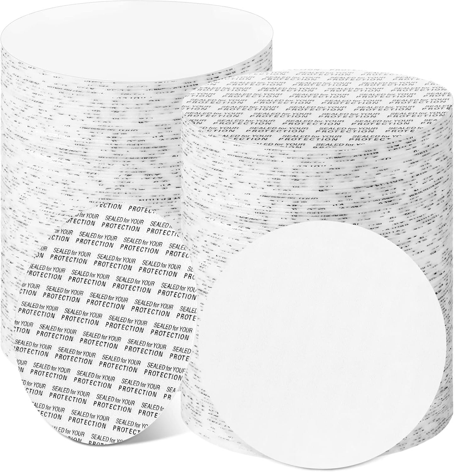70 mm Foam Lid Liner Pressure Sensitive Seal Round Jar Sealer Bottle Seals Heat Resistant Foam Cap Torque Activated Safety for Protection Safety Jar Cap Bottle Vial Tamper Gasket Kit(100 Pieces)