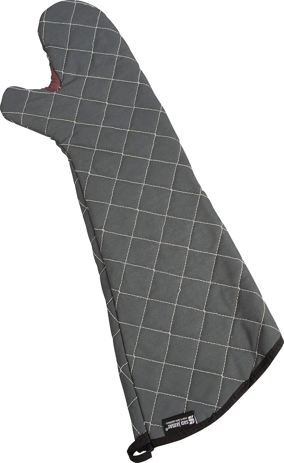San Jamar Bestguard Oven Mitt with Reinforced Webguard Plus, Cotton, 17 Inches, Black