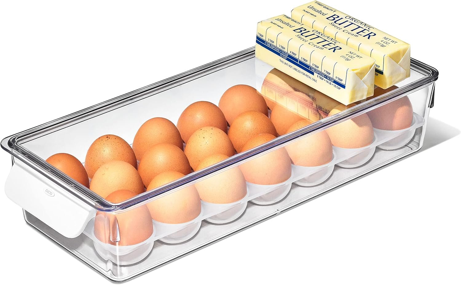 OXO Good Grips Fridge Egg Holder with Removable Tray and Lid