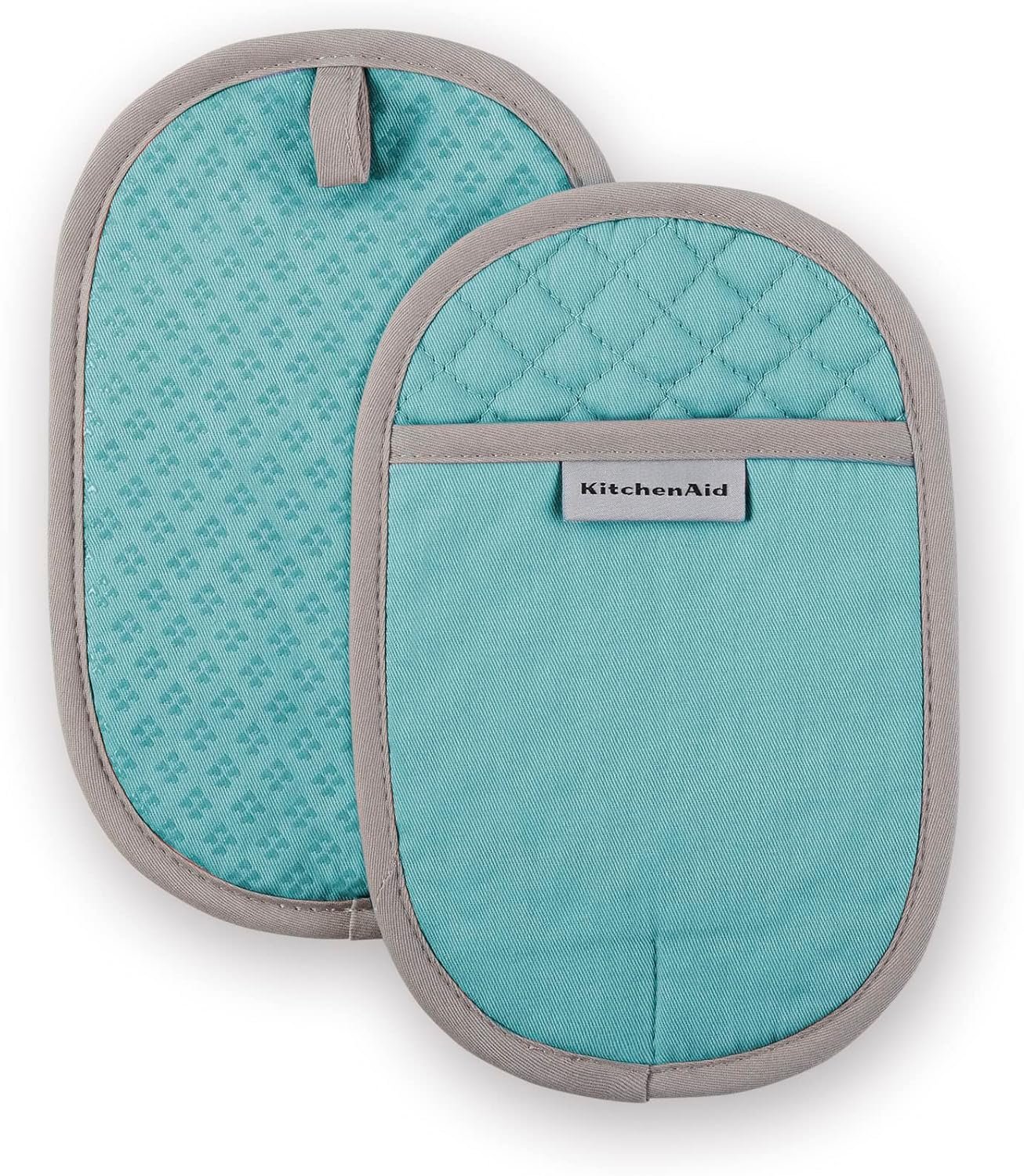 KitchenAid Asteroid Pot Holder 2-Pack Set, Aqua, 6.5″x10″